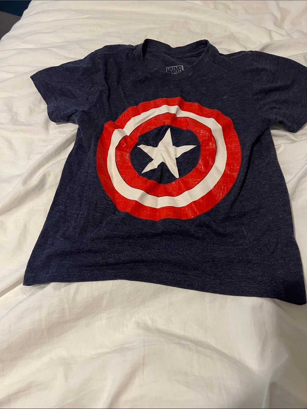 Marvel Boys Captain America Shield Graphic Tee - Navy, Red, White